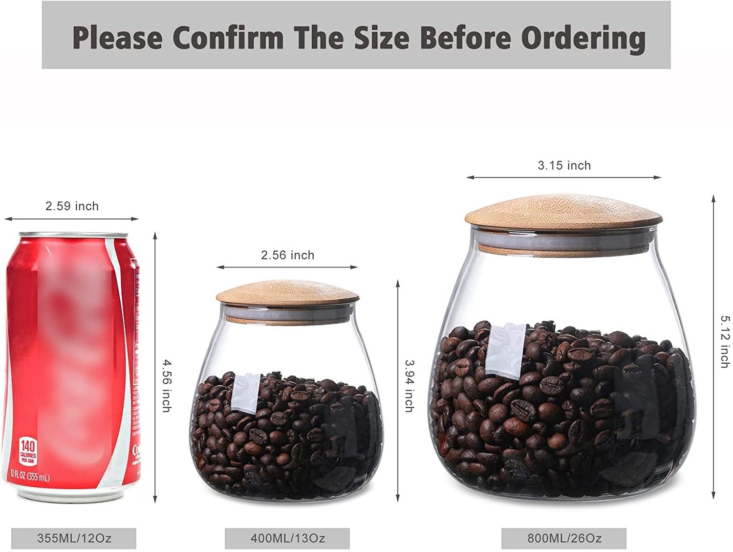 Candy coffee foods rubber sealed lid air tight storage containers glass jar with lid