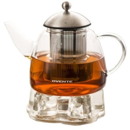 Made in China clear glass teapot with stainless steel strainer