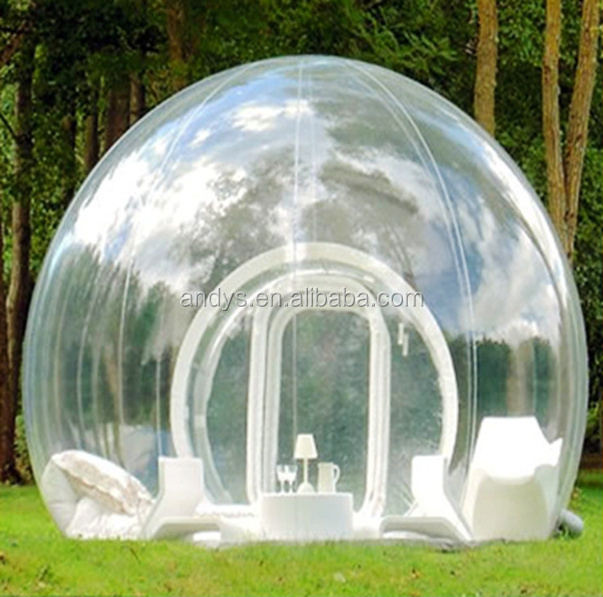 Camping inflatable clear tent made of PVC for outdoor event inflatable bubble tent transparent