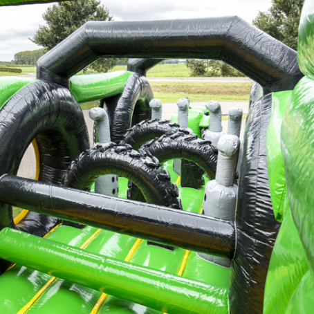 Inflatable Tractor run obstacle game,Obstacle run challenge bouncer game,digital printing bounce jump 3 in one