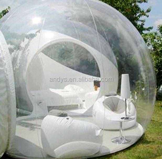 Camping inflatable clear tent made of PVC for outdoor event inflatable bubble tent transparent