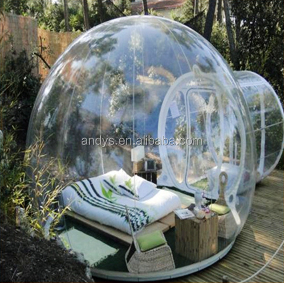 Camping inflatable clear tent made of PVC for outdoor event inflatable bubble tent transparent