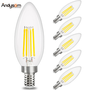 Factory price edison C35 filament candle led bulbs 3w dimmable  bulbs