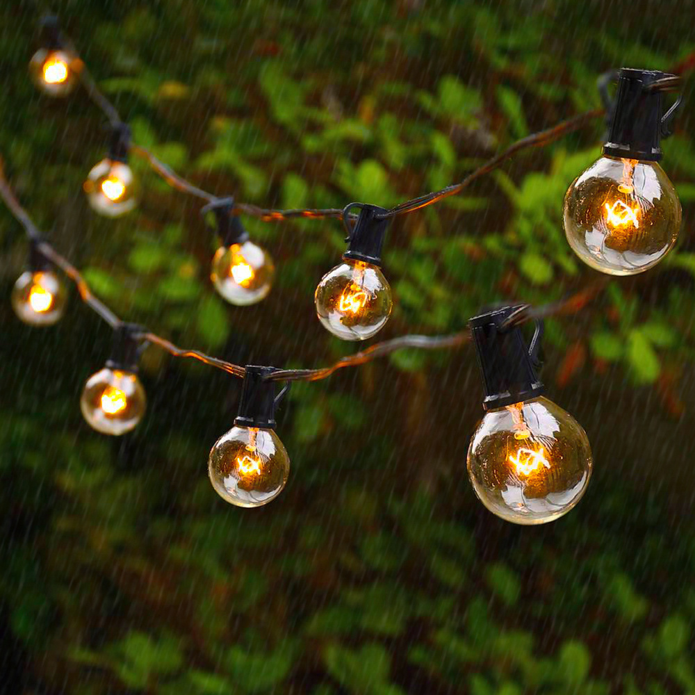 25FT Outdoor IP44 waterproof 25 G40 Bulbs Globe String Light for wedding,Christmas,Patio,Garden string Lights