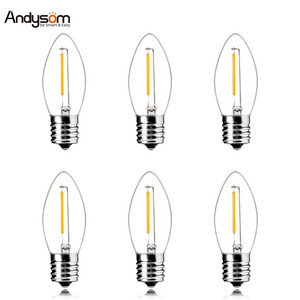 2020 new C9 E17 110V Mini led alambre Replace Balb Christmas Decoration Dimmable 0.7W 1w C9 Filament led candle bulb