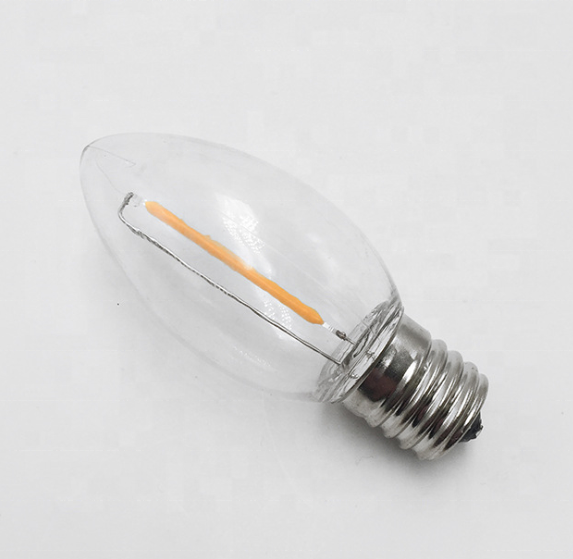 2020 new C9 E17 110V Mini led alambre Replace Balb Christmas Decoration Dimmable 0.7W 1w C9 Filament led candle bulb