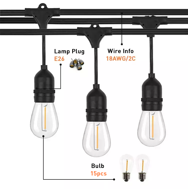 S14 Bulb ST45  touch control dimmable string light decorative filament warm lamp led bulb manufacturer