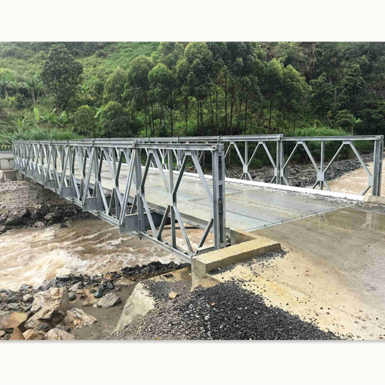 Prefabricated Galvanized Puente Bailey Steel Structure Temporary Pedestrian Bridge Compact 200 Panel Portable Steel Truss Bridge