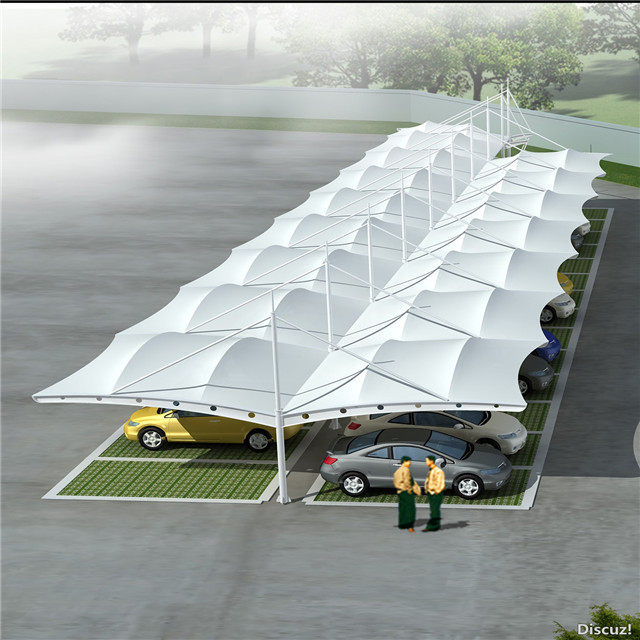 Steel truss frame structure design car parking shed canopy