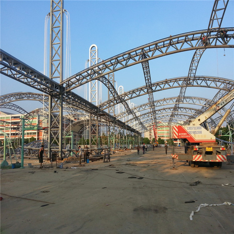 prefab light steel frame structure pipe truss roof basketball court