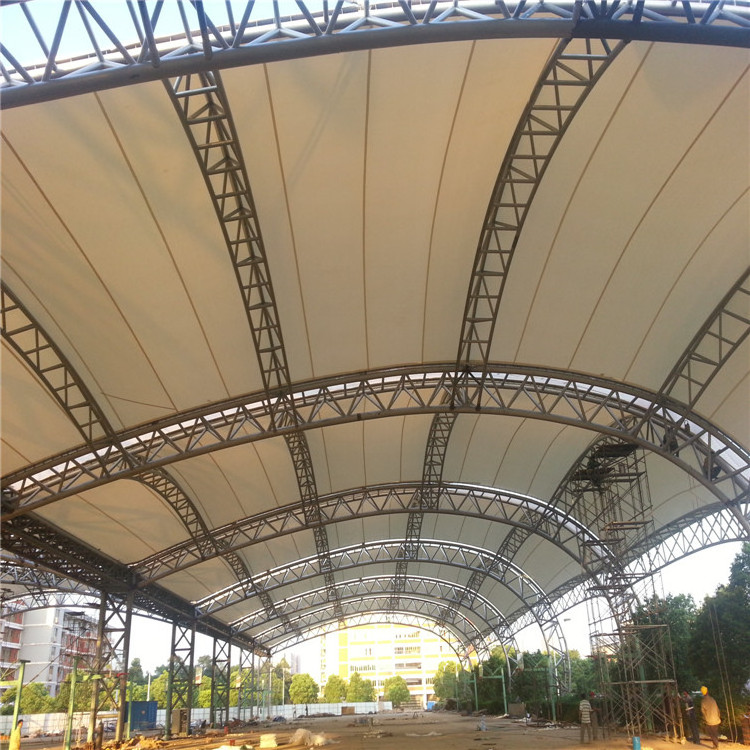 prefab light steel frame structure pipe truss roof basketball court