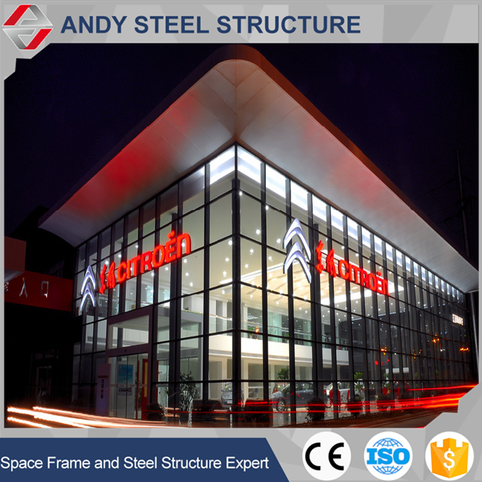 Prefab metal framework building for car showroom design