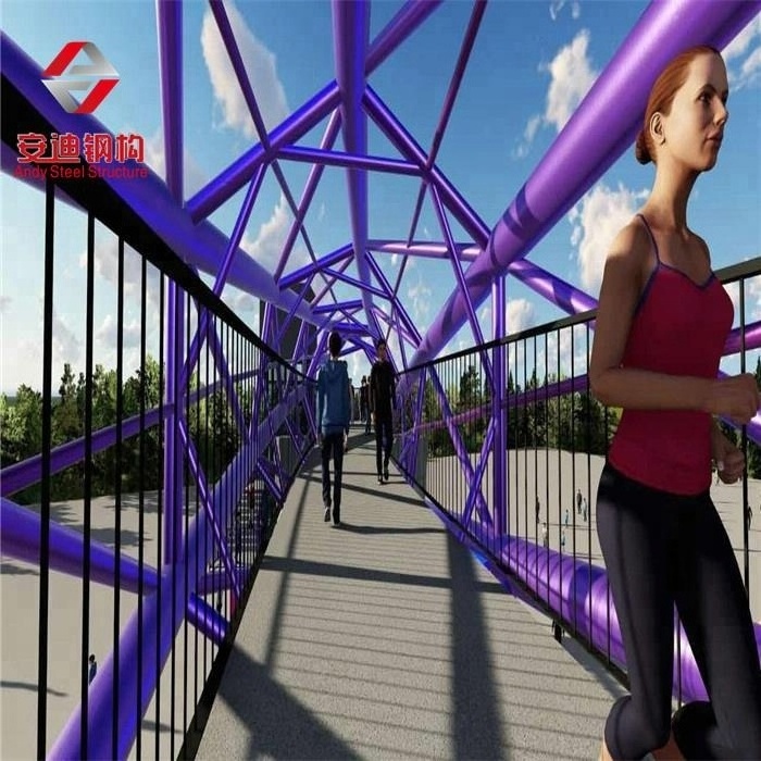 Low cost steel truss pedestrian bridge steel bridge structure for sale