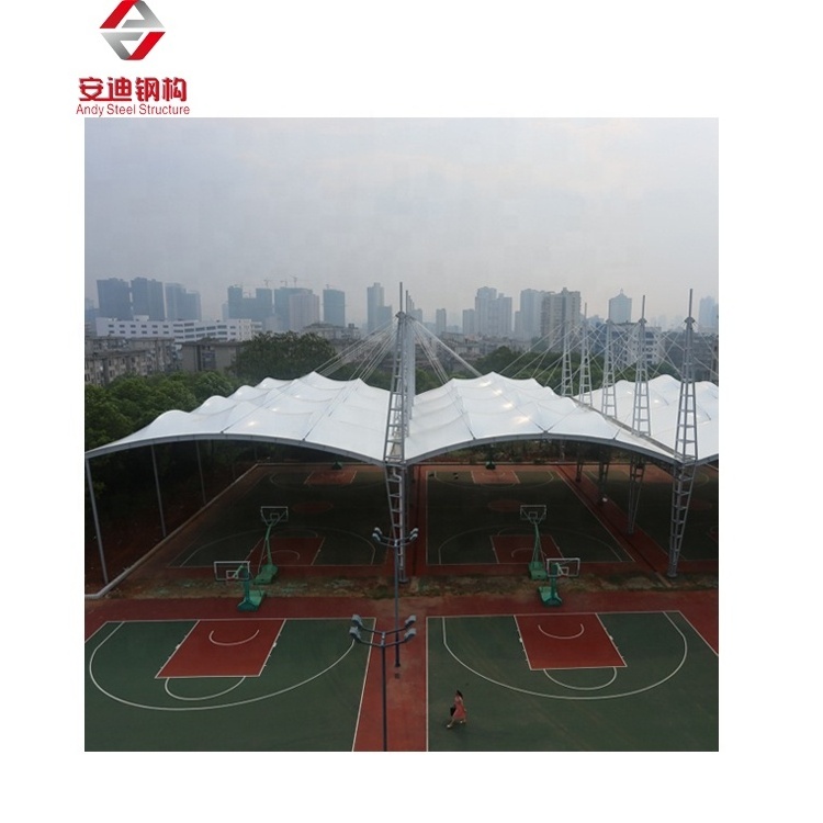 PVDF Tensile Membrane Steel Truss Steel Structure Basketball Gym/Court Stadium Building