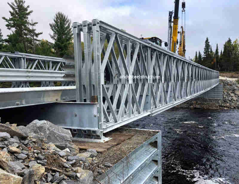 Prefabricated Steel Structure Bailey Bridge Triple Truss Single Storey Mabey Bridge Modular Panel Bridge