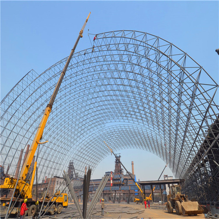 Large span steel bar storage space frame structure warehouse shed