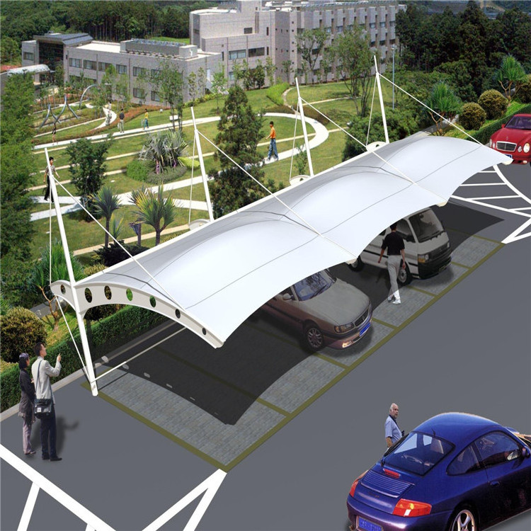 Steel truss frame structure design car parking shed canopy