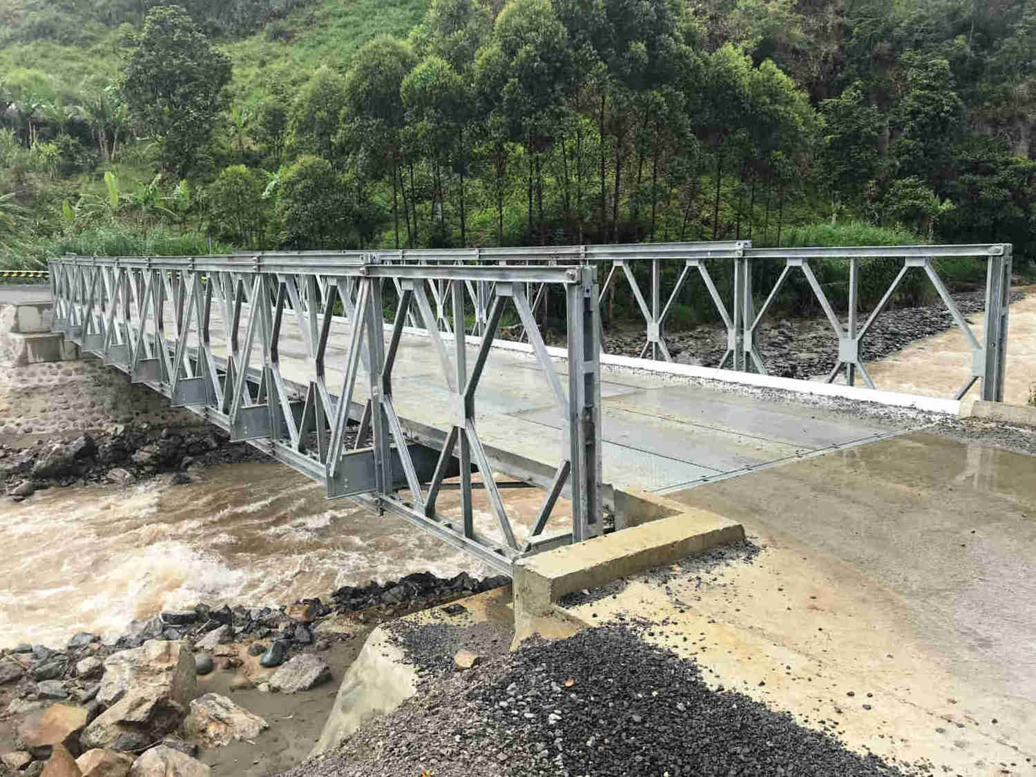 Galvanized Modular Steel Panels Pedestrian Bridge Steel Truss Structure Puentes Bailey