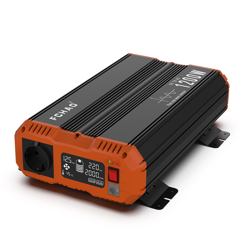 Off grid backup power supply 24v 12v 48v dc to 220v 230v 240v ac pure sine wave 1.2kw 1200W solar inverter with lcd display