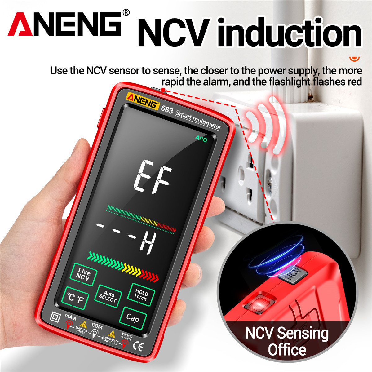 ANENG 683 High-end Touch Smart Multimeter 6000 Counts Multimetro Test Rechargeable Multitester AC/DC Voltage Tester Current Tool