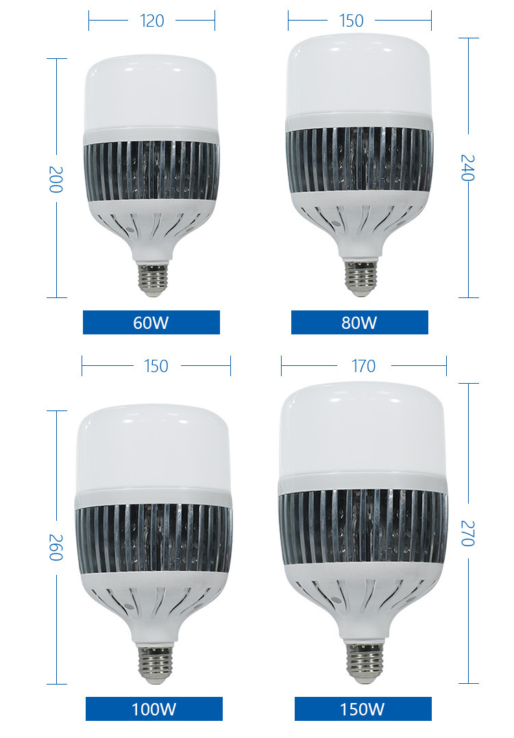 High power 50w 60w 80w e40 led light bulb