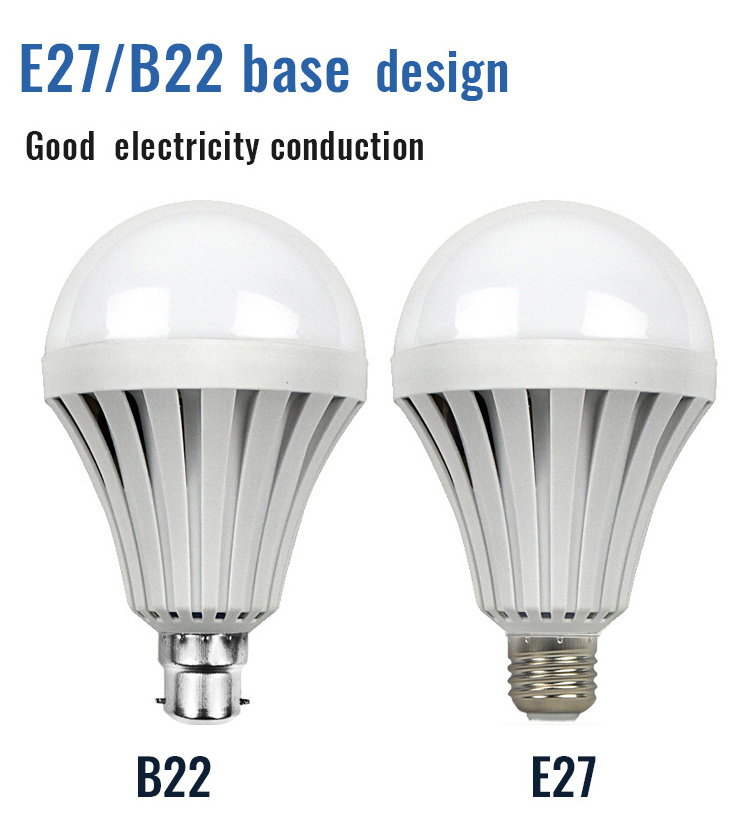 B22 E27 Emergency LED Light Bulb Rechargeable Intelligent Lamp