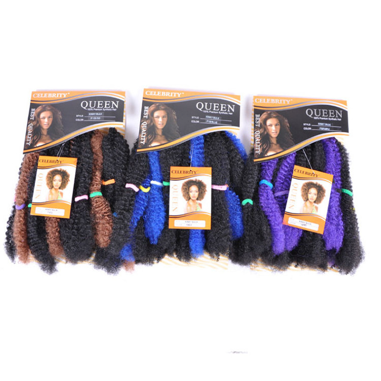 Ombre Fluffy Kinky Curly Braiding Hair Bulk Braiding Hair Afro kinky curly twist braids