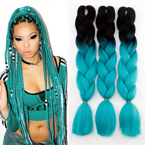 Aliexpress Hot selling Jumbo Ombre Braiding Hair Wholesale 100g African Crochet Braids Hair 24 inch Synthetic Hair