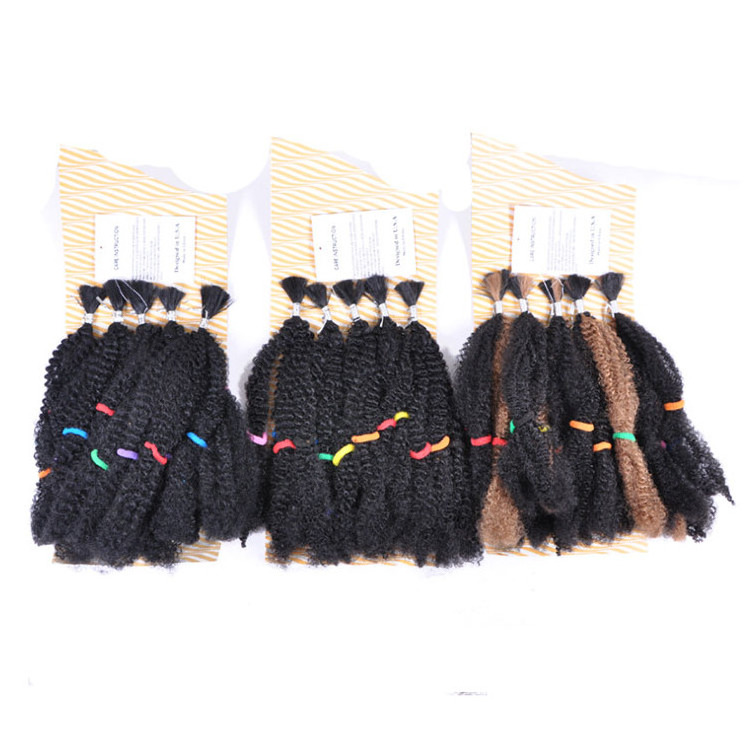 Ombre Fluffy Kinky Curly Braiding Hair Bulk Braiding Hair Afro kinky curly twist braids