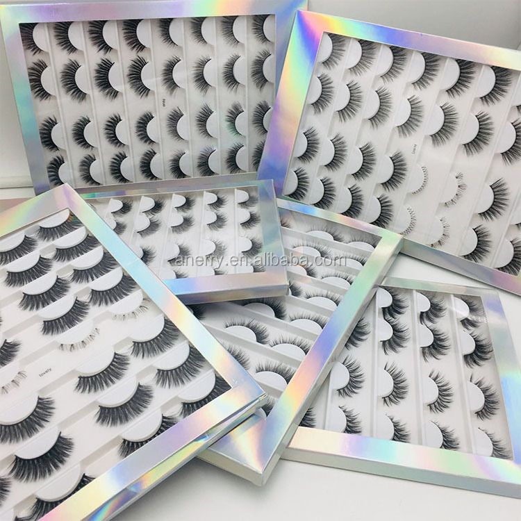 Wholesale 16 pairs lashes book 3d mink eyelashes 25mm mink lashes Faux mink eyelash custom packaging box