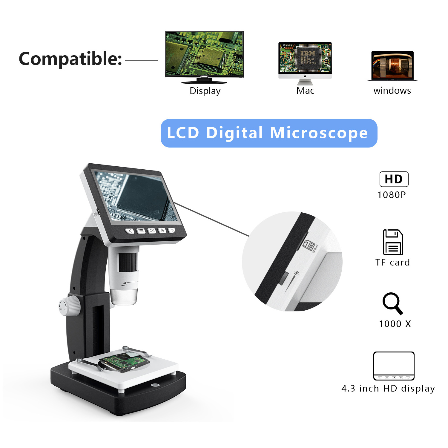 Microscopes Manufacturers Full Hd Optical Instruments Digital Mikroskop Industrial Measurement Soldering Microscope for PCB