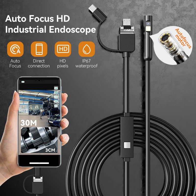 ANESOK 103A Hot Sell Portable Industrial Endoscope Camera 5MP Car Engine Inspection Automotive Borescope With Android PC