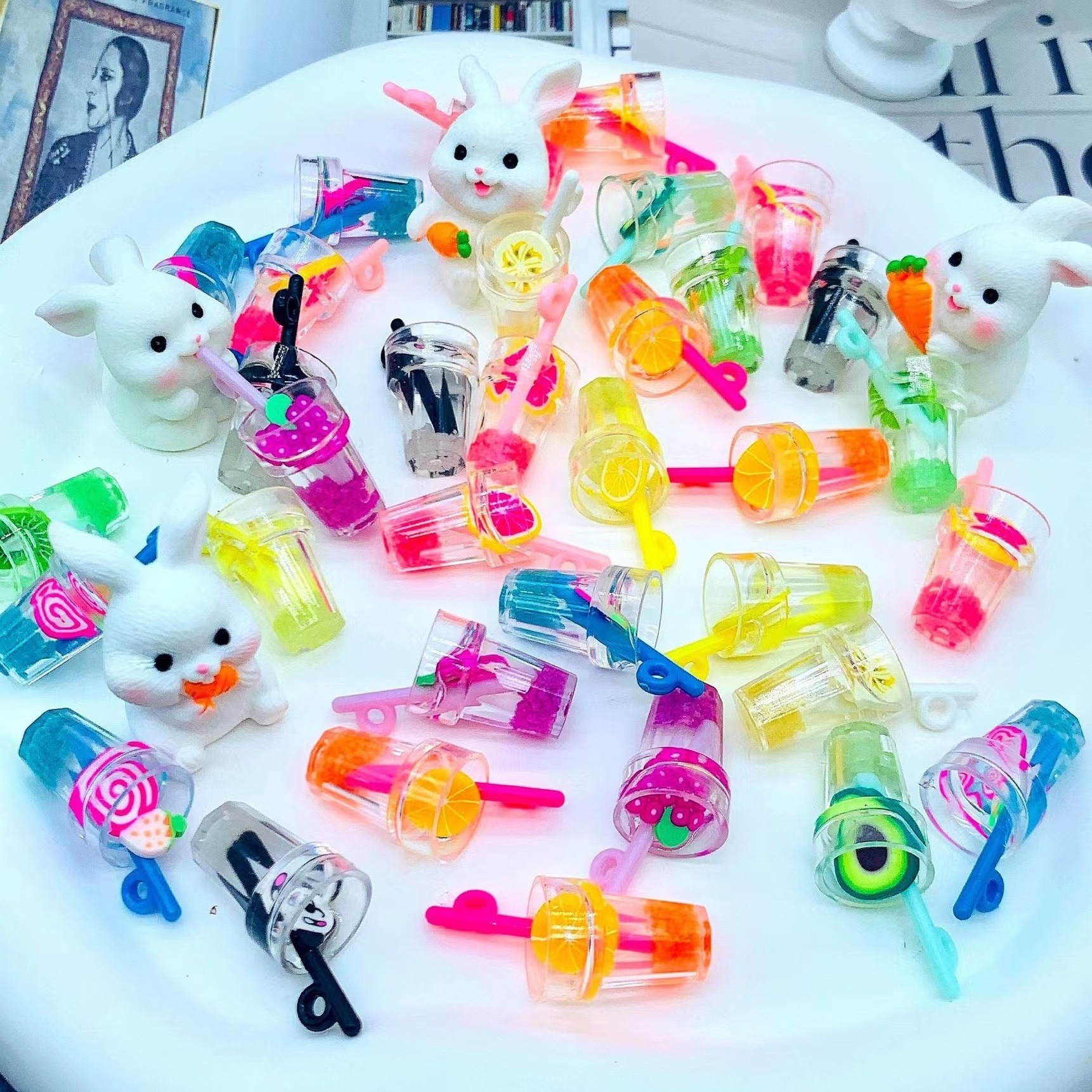 Imitation Summer Fruit drink cup Resin Accessories Glue Dripping Mobile Phone Case Decorative Patch DIY Material Toy