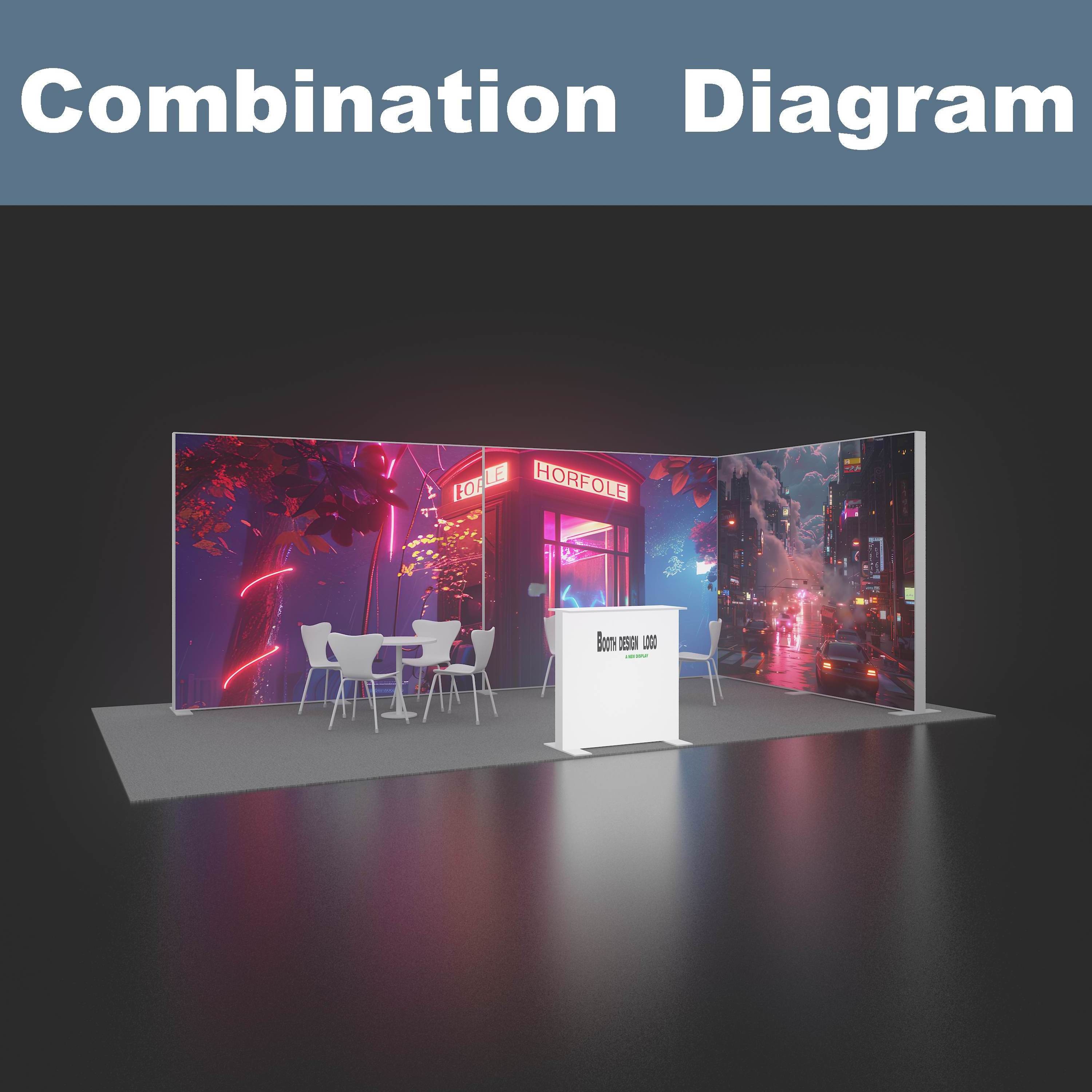 Advertising Tradeshow exhibition booth display tension fabric backdrop SEG pop up led backlit light box