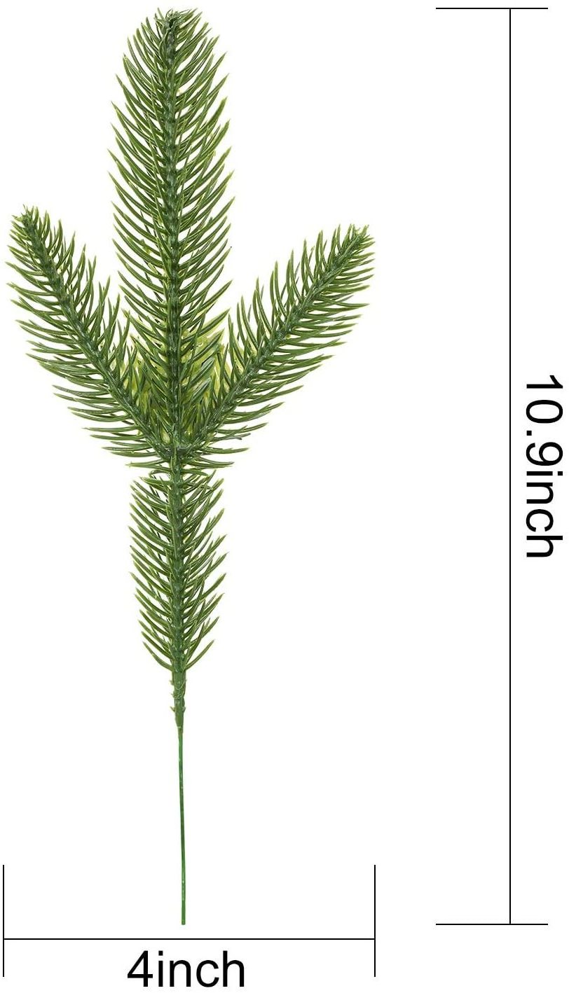 Artificial Pine Branches Green Plants Pine Needles Spray Greenery Stems for Christmas Winter Wedding Garden Decoration