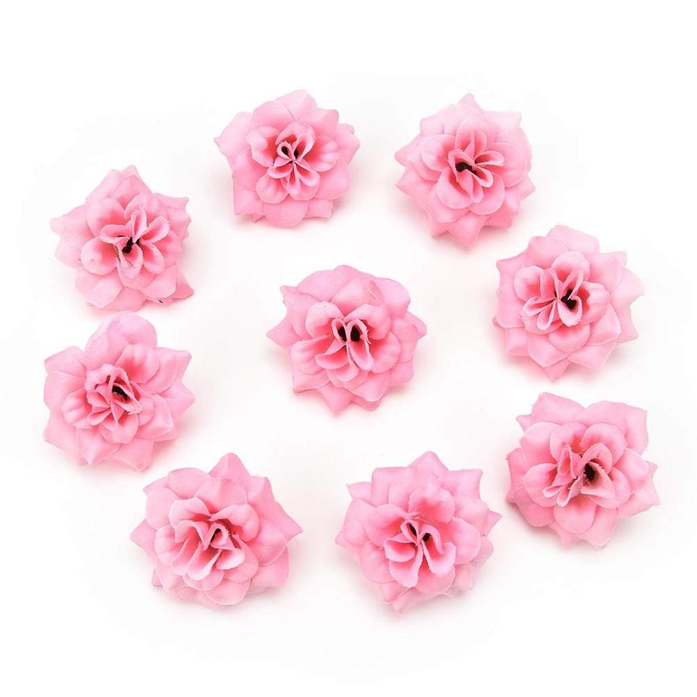 4.5cm Fake Flower Heads Wholesale Peony Daisy Artificial Flower Home Party Decorative Wreaths DIY Head Cheap Craft Wedding Decor