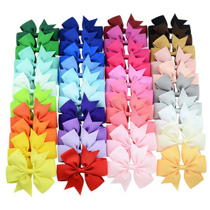 wholesale Children ribbon bow hair clip 3 inch *3 inch grosgrain ribbon bow handmade   bow for hair accessory