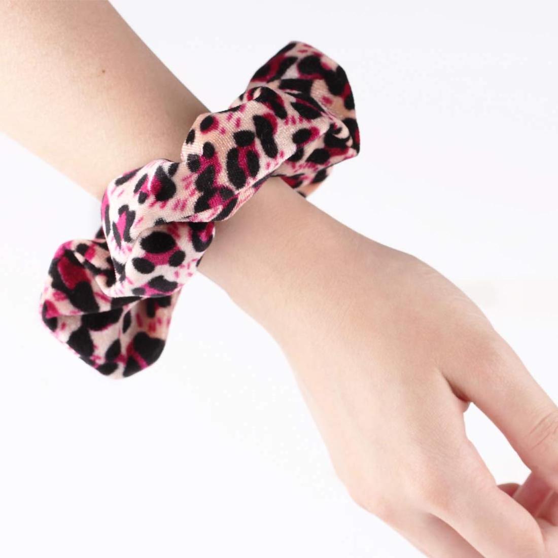 Wholesale Leopard Hair Scrunchies Velvet Elastic Animal Print Scrunchies Hair Ties Hair Bands for Women and Girls