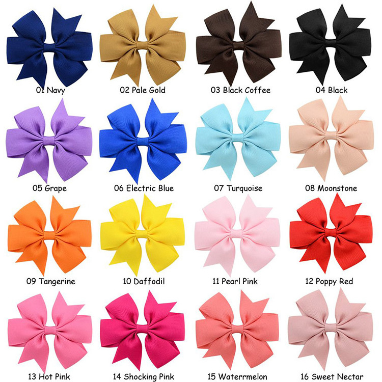 wholesale Children ribbon bow hair clip 3 inch *3 inch grosgrain ribbon bow handmade   bow for hair accessory