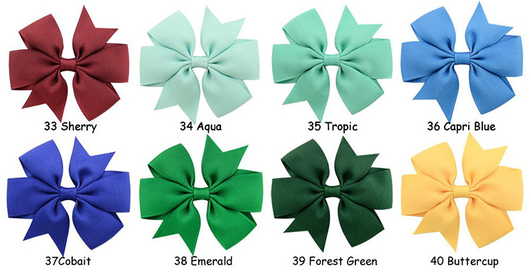 wholesale Children ribbon bow hair clip 3 inch *3 inch grosgrain ribbon bow handmade   bow for hair accessory