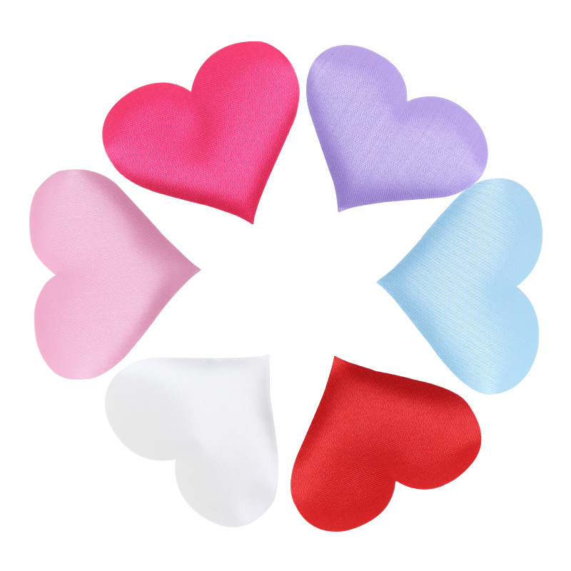 5cm Satin Heart Shaped Fabric Petal scatter flowers Wedding Party Decor Scatter Confetti Table 50Pcs/bag