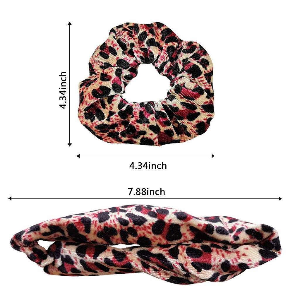 Wholesale Leopard Hair Scrunchies Velvet Elastic Animal Print Scrunchies Hair Ties Hair Bands for Women and Girls