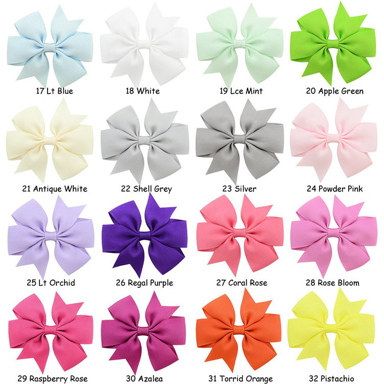 wholesale Children ribbon bow hair clip 3 inch *3 inch grosgrain ribbon bow handmade   bow for hair accessory