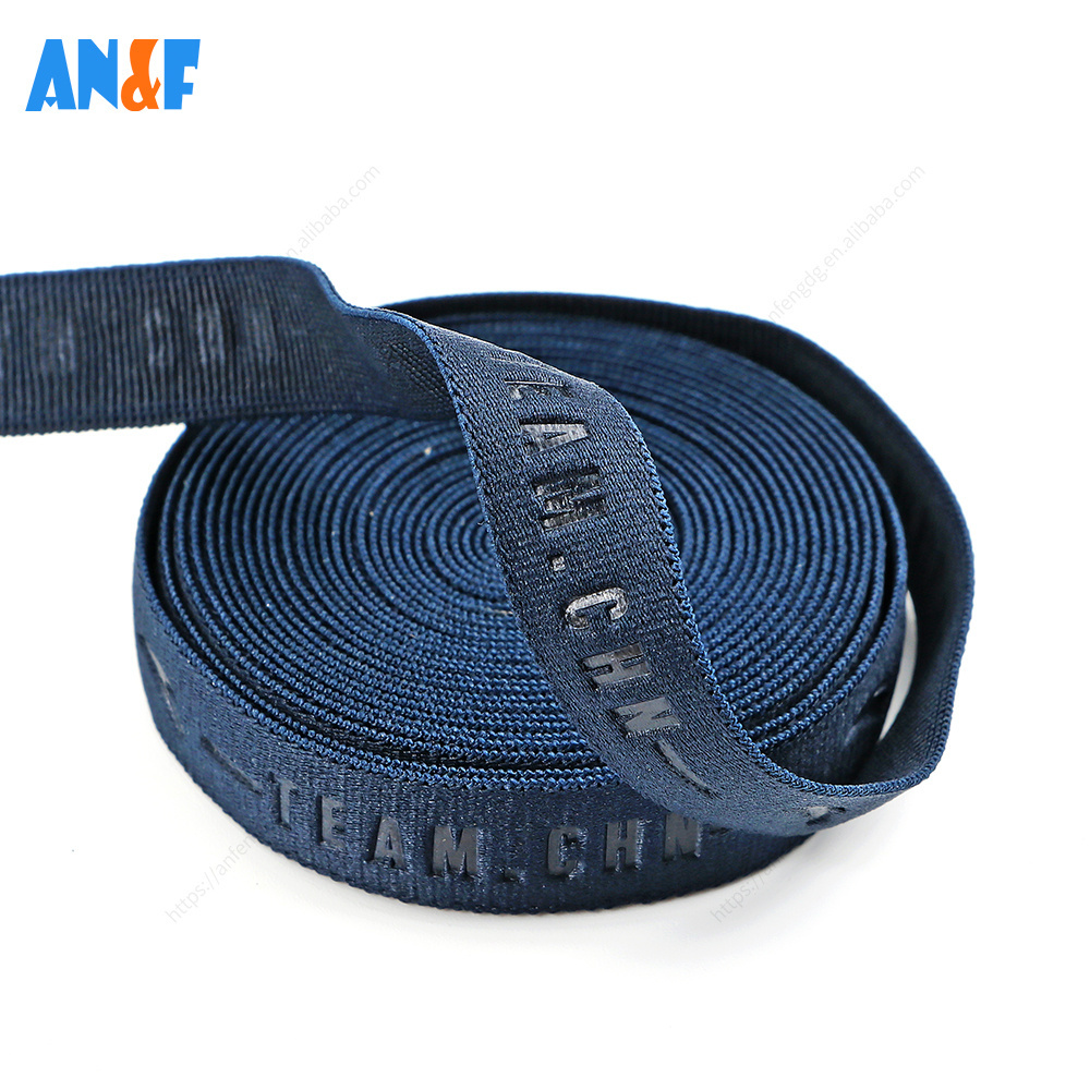 3d Embossed And Debossed Weaving Elastic Band Printed Band sportswear Jacquard Woven Knitted Nylon Elastic Band For Clothes