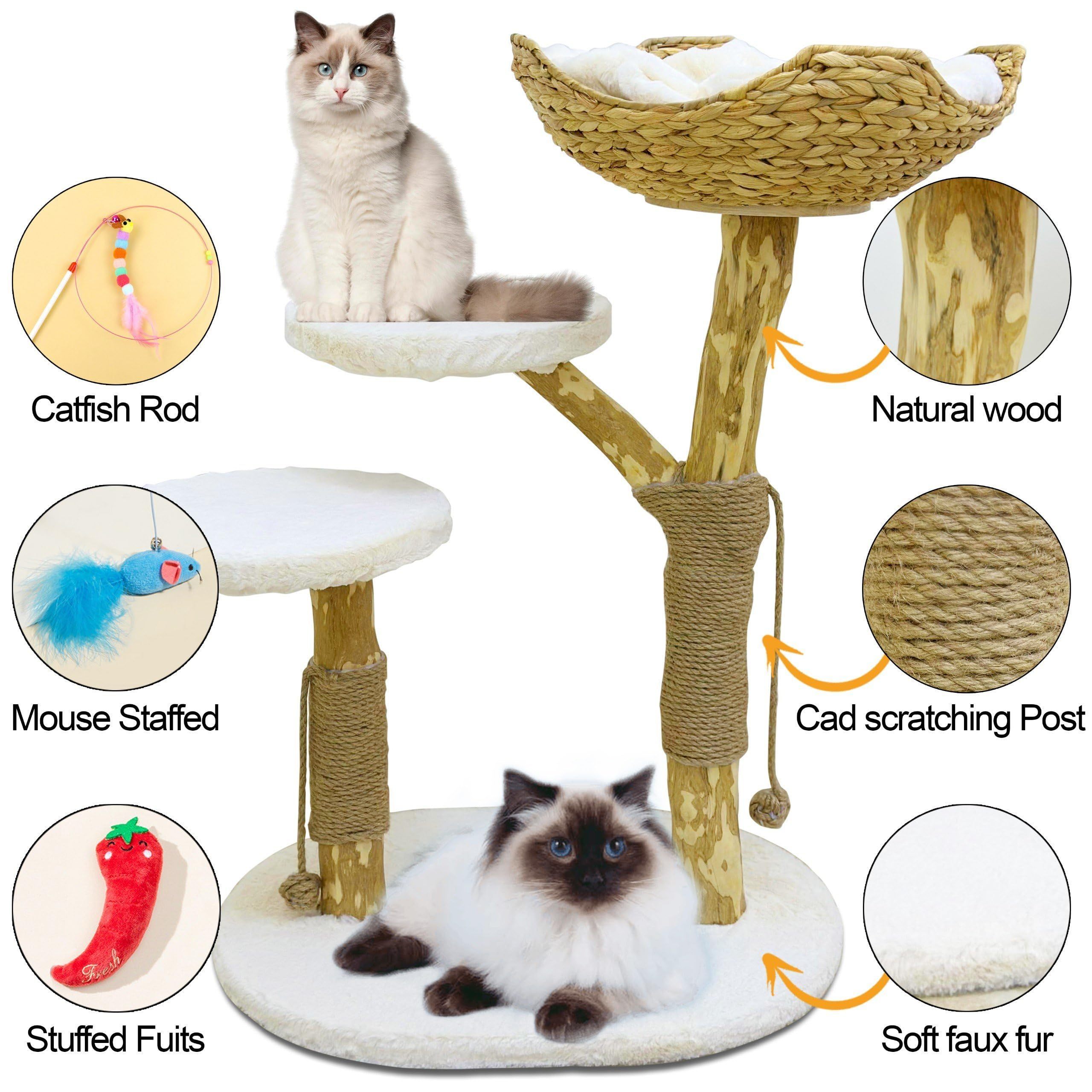 Wholesale Modern Large Sisal Castle Cat Tree Sustainable Pet Scratcher Wood Condo Furniture Tower for Big Cats