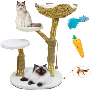 Wholesale Modern Large Sisal Castle Cat Tree Sustainable Pet Scratcher Wood Condo Furniture Tower for Big Cats