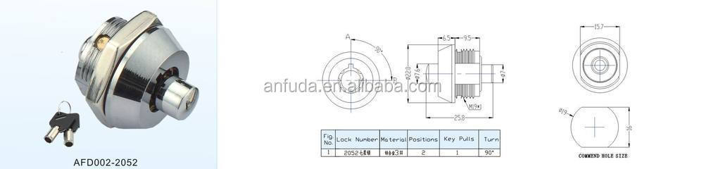 Supply M19 high quality 2052 push in telescopic lock (7 Pin lock, plum lock)