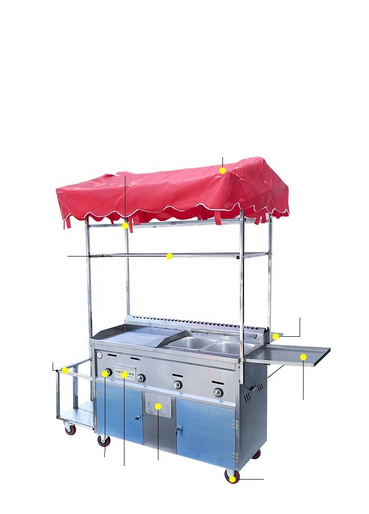 Mobile Food Cart Trailer Stainless Steel Ice Cream Truck for Fast Snack Customized Hot Dog Catering Carts