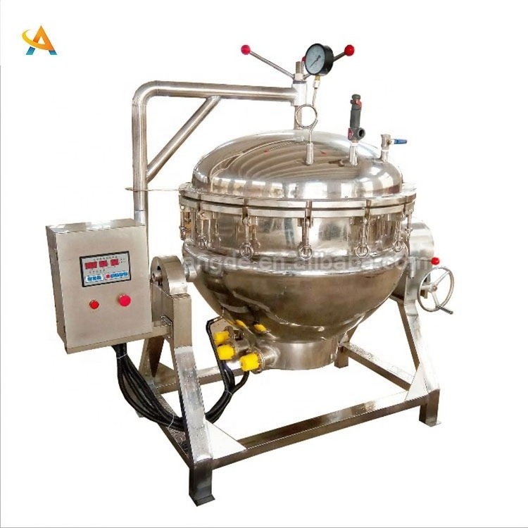 Commercial  Condensation Processing Mixer Gas Electric Steam Type Curry Jacketed Cooking Kettle with Mixer