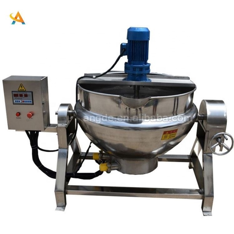 Commercial  Condensation Processing Mixer Gas Electric Steam Type Curry Jacketed Cooking Kettle with Mixer